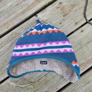 Teal and Pink Kids Winter Hat